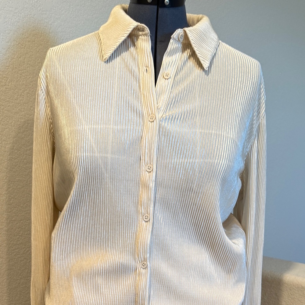 Nine Eight Button Up Blouse & Pants set Large